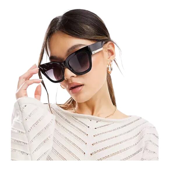NEW Quay Australia By The Way Women\'s SUNGLASSES Black Gold Oversized Square main image 7
